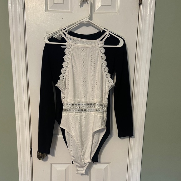 Tops - 6 Large Women’s Bodysuits. Black, Navy and White